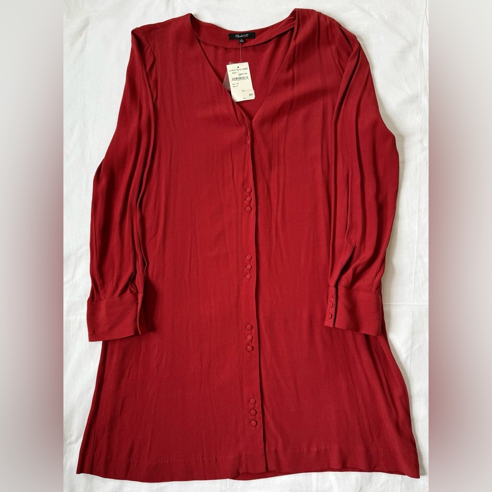 Madewell Long Sleeve Button-Front Shirt Dress - Picture 2 of 6